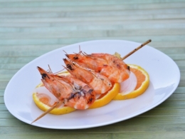 Crevettes aux agrumes, crevettes, orange, citron