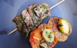 brochettes de boeuf, coriandre