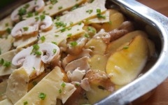 pommes de terre, champignons, crème