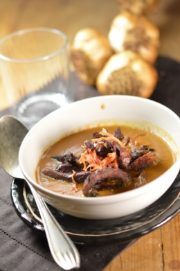 Velouté de carottes au chorizo, carottes, chorizo