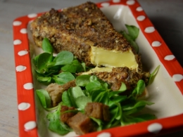 Brie pané à la noisette, brie, noisettes
