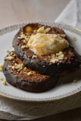 Pain perdu à l’argentine, pain perdu, confiture de lait, dulce de leche