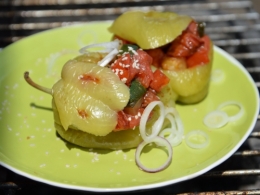 Poivron farci aux légumes, poivron, tomate, courgette