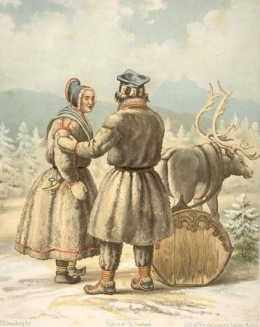 Sami people in winter garments in Karasjok Norway.jpg