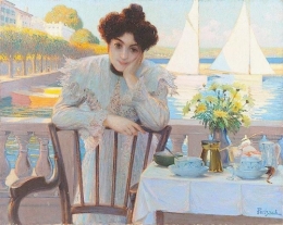 Young Woman having Tea by the Lake.jpg