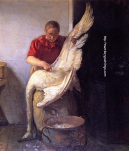 Young Girl Plucking a Swan.jpg