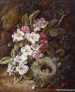 Flowers and Birds Nest on a Mossy Bank.jpg