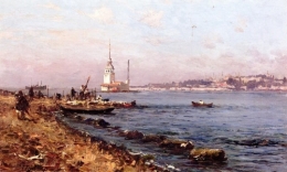 A View of Salacak and Kiz Kulesi [Leanders Tower] Istanbul Turkey.jpg
