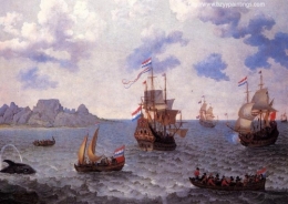 The Man=o-War Amsterdam and other Dutch Ships in Table Bay.jpg