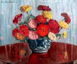 Zinnias in a Grey Vase.jpg