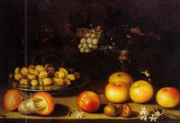 Still Life with Chestnuts Grapes Fruits and Weasel on a Table.jpg