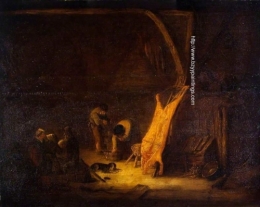 An Interior with a Pigs Carcass.jpg