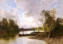 A Bavarian Lake with Fishing Boats.jpg