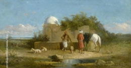 Bergers dans une oasis Herdsmen at an Oasis).jpg